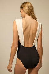 ALAIA MAILLOT BLACK IVORY